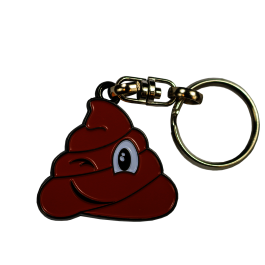 Poop emoji keychain